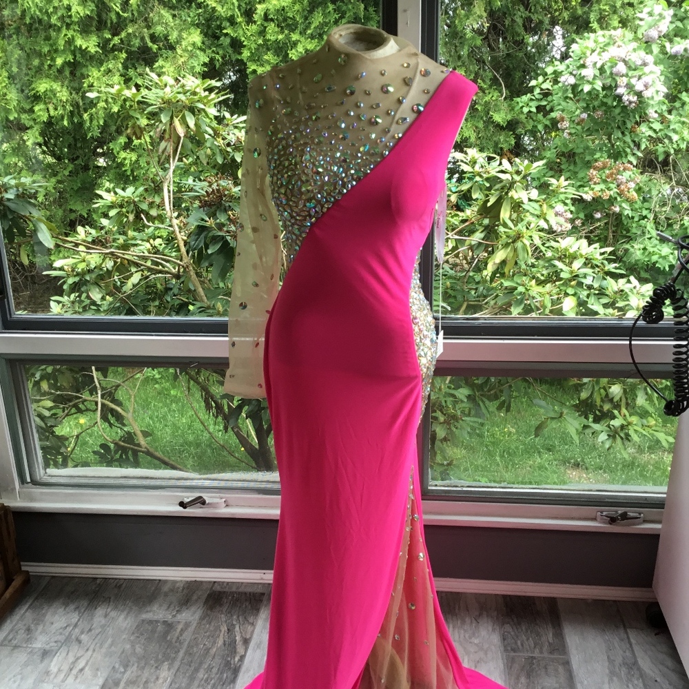 Hot pink with rhinestones Xtreme Prom dress